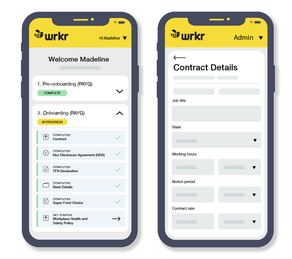 Wrkr READY mobile onboarding